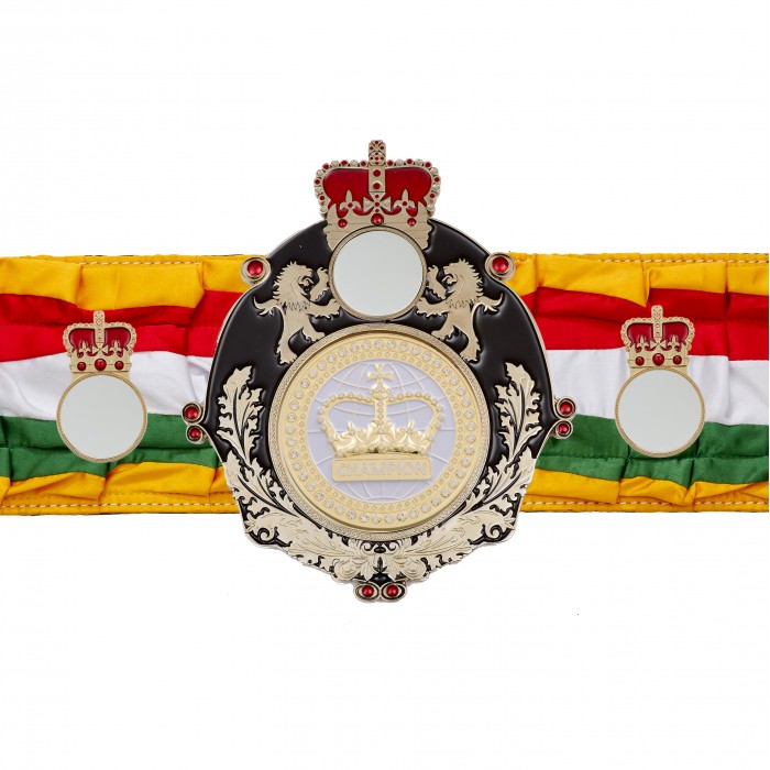 QUEENSBURY WHITE CHAMPION CROWN SILK CHAMPIONSHIP BELT - QUEEN/B/WHTGEM/SILK - AVAILABLE IN 6 COLOURS